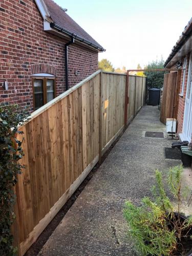Closeboard Fencing on Wooden Posts with Capping